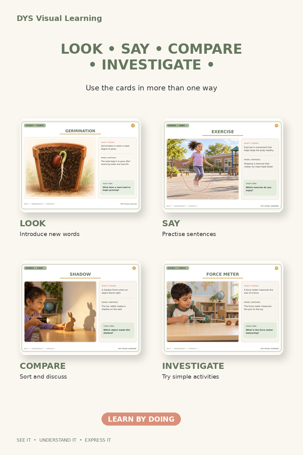 Grade 2 Science Flashcards Bundle | 180 Printable Visual Learning Cards | Tablet , A4 US Letter Sizes